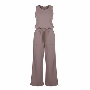 SPANX AirEssentials® Sleeveless‎ Wide Leg Jumpsuit Large Smoke/Taupe Soft Cotton